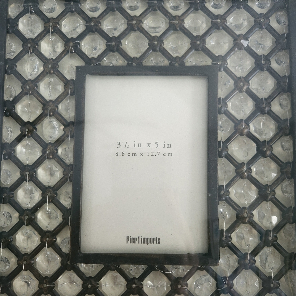 NWT Vintage Pier 1/Pier One Black Metal Grid Picture Frame - Picture 3 of 4